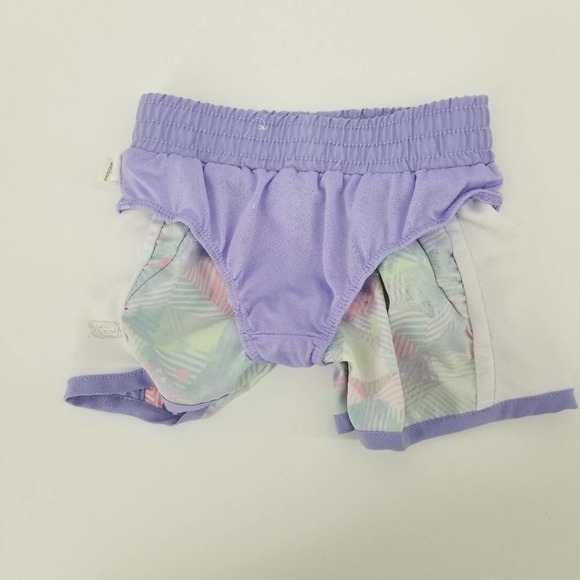 Skechers Active Elastic Waistband Shorts Abstract Pattern Purple Girls 4 - Picture 3 of 7